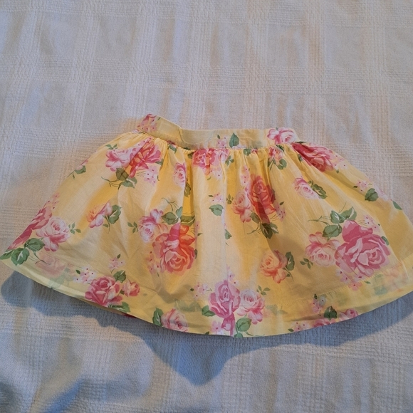 Janie and Jack girls 18-24 months yellow floral lined skirt, adjustable waist - Picture 5 of 6